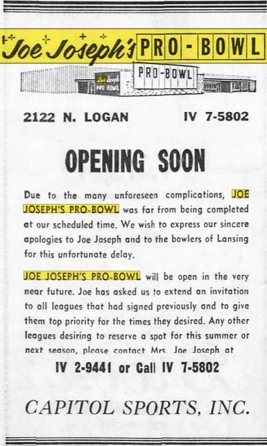 Pro-Bowl (Joe Josephs Pro-Bowl) - Feb 06 1964 Lanes Being Built